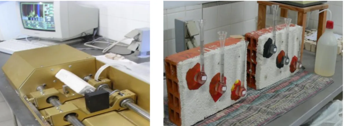 Figure 3: Tests of dynamic modulus of elasticity and Karsten tubes. 