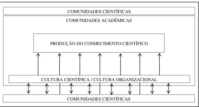 Figura 4 – Dinâmica da produção do conhecimento científico num enfoque cultural. 