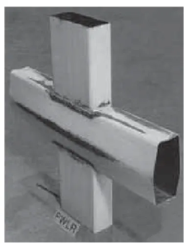 Figura 2.15 Modo de rotura por plastificação da face da corda (Packer et al., 2010) 