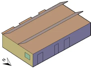 Figura 3.7 – Edifício em Estudo – Vista isométrica da esquina entre Norte e Este 