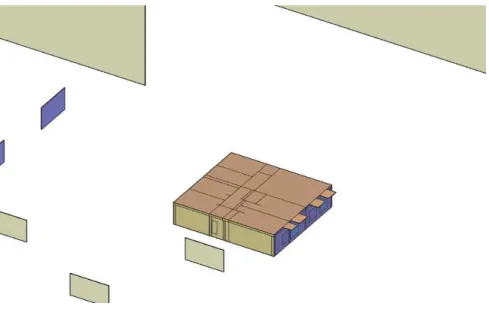 Figura 3.17- Vista sudoeste da habitação estudada com a definição dos obstáculos. 