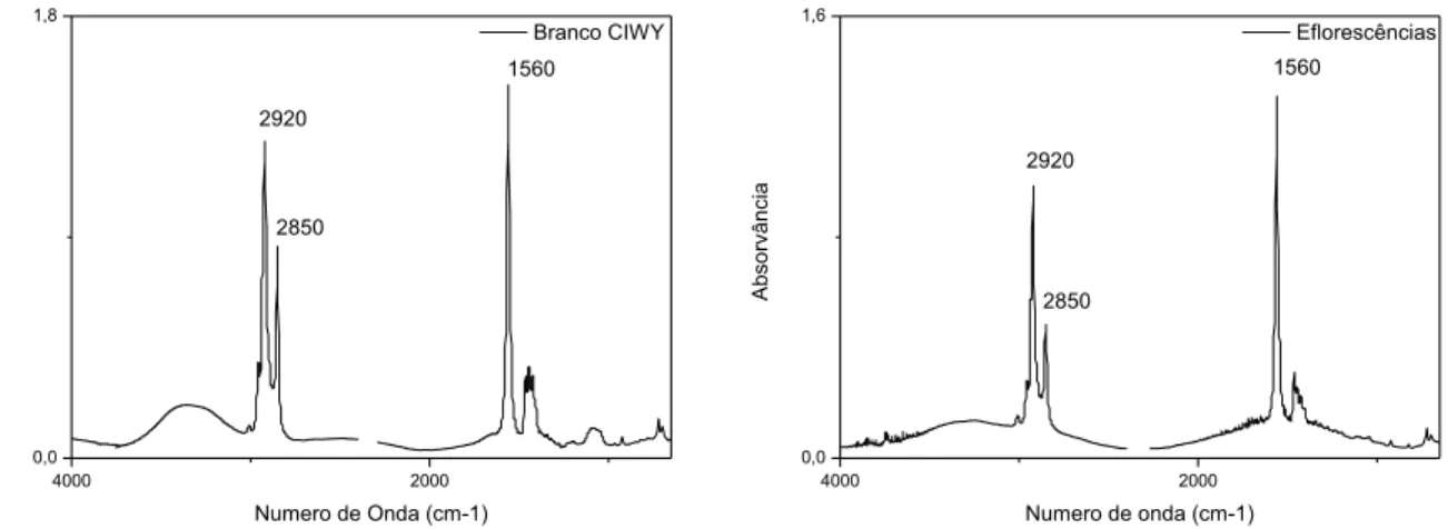 Figura 15 - Espectro de Infravermelho amostra das  eflorescências. 