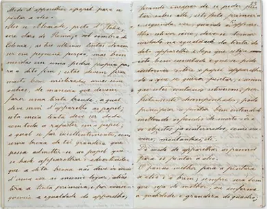 Figura 1.1. Caderno de apontamentos sobre técnica da pintura, Silva Porto, n. d. [1868], CMAG,  inv