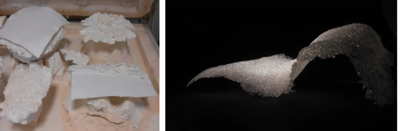figure 15: Slumping Moulds inside Kiln figure 16: Example Flat Piece Slumped at 725°C