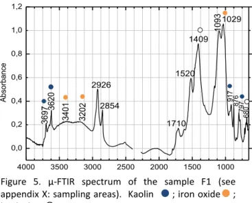 Figure  5.  μ -FTIR  spectrum  of  the  sample  F1  (see  appendix X: sampling areas)
