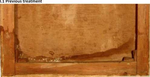 Figure  5:  The  adhesion  between  the  lining  and  original canvas was very poor. 