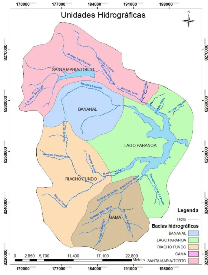 Figura 4. Bacia hidrográfica do lago Paranoá 