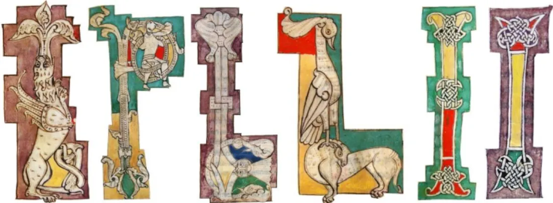 Figure  7.  From left to right, several illuminations from the  Homiliarium (BPMP, Santa Cruz 4, 1139),  respectively: fols