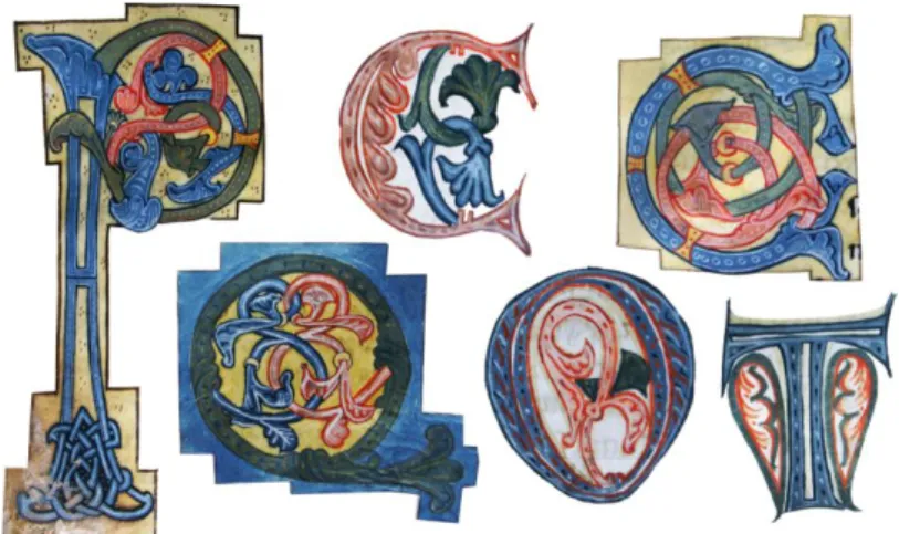 Figure 13. From left to right, several illuminations from BPMP, Santa Cruz 43 (1165), fols