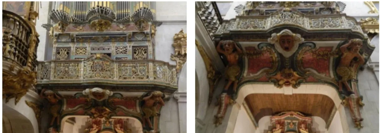 Figura 19 – Grande órgão da igreja com as trombetas horizontais  Figura 18 – Bacia do órgão Figura 17 – Varanda do órgão 