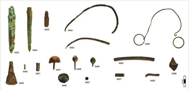 Figure 2. Metallic artefacts of the Moinhos de Golas site excluding rings. 