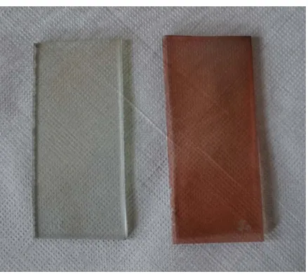 figure 47 - Samples 3A and 3B after annealing (annealing temperature 650ºC). Sample 3A was sprayed in the non-tin  side