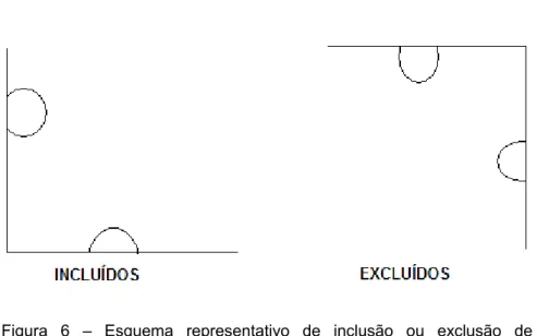 Figura 6 – Esquema representativo de inclusão ou exclusão de  glomérulos na contagem final 