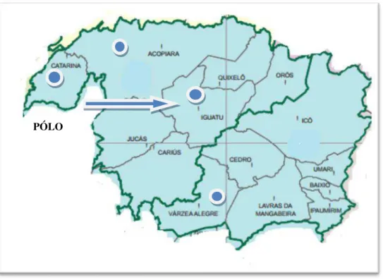 Figura 8 - Macrorregião Centro Sul e municípios pesquisados. 