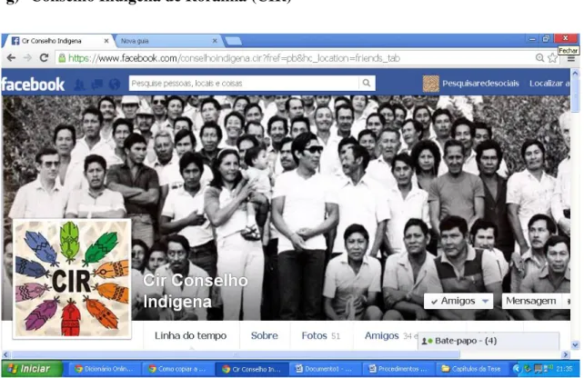Figura 9 – Foto da capa do perfil no facebook da organização Conselho Indígena de Roraima (CIR)