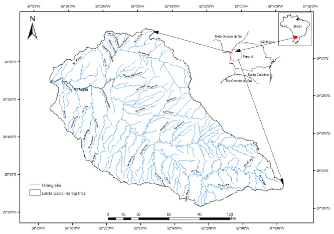 Figura 11: Localização da bacia hidrográfica do rio Piquiri PR. Fonte: HidroWeb ANA.             