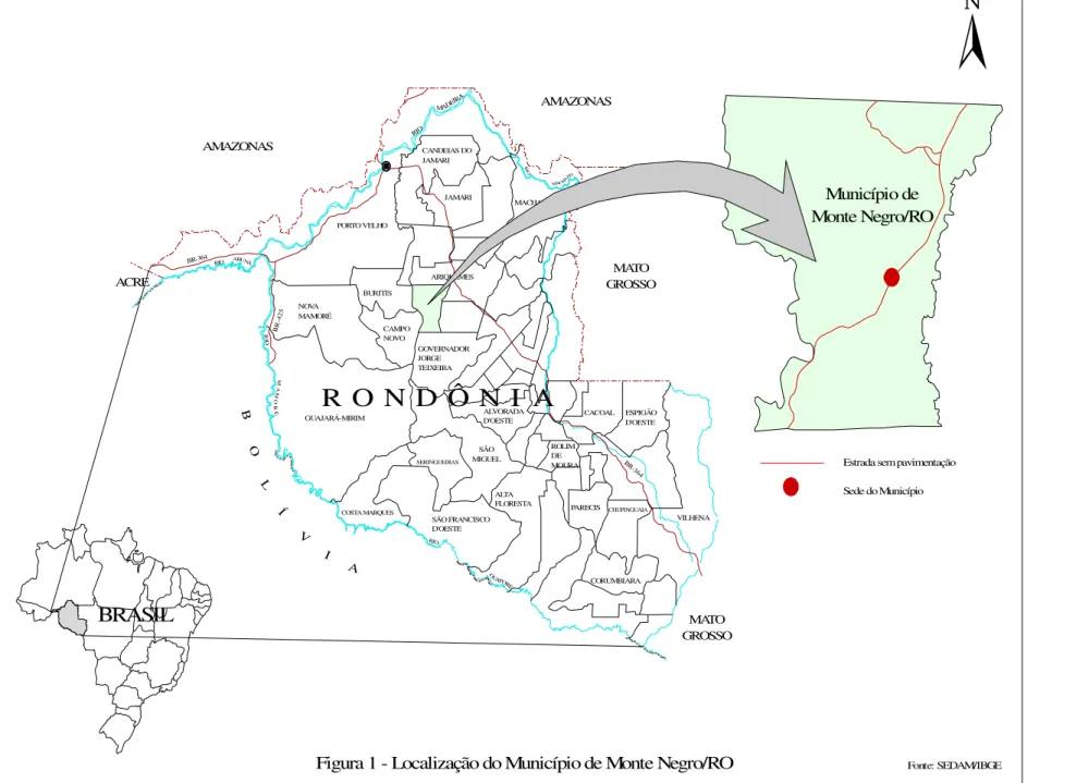 Figura 1 - Localização do Município de Monte Negro/RO
