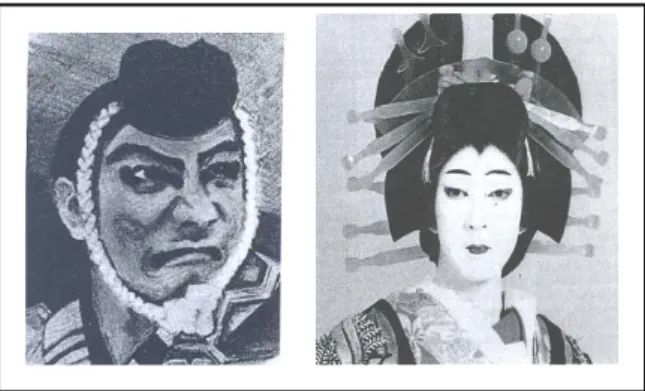 Figura 1  –  Maquiagem usada no teatro japonês Kabuki  