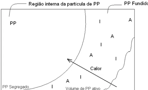 Figura 19 - Segregação devido a regiões internas de PP não atingidas pelos demais  reagentes.