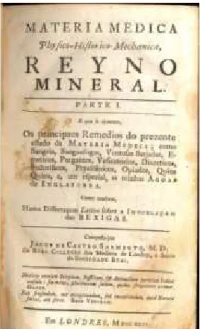 Figura 1. Folha de rosto da 1.ª edição da Materia Medica, 1735. 
