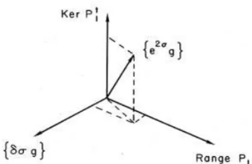 Figure 2.2: Orthogonal descomposition of e 2σ ˆ g