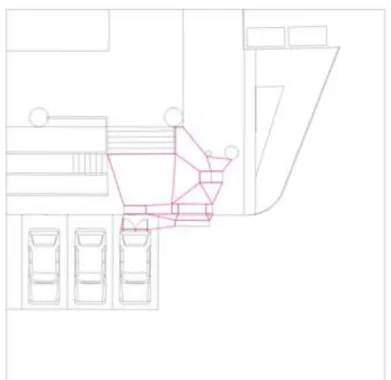 Figura 3.18 – mapa de espaço convexo determinado pelos elementos   físicos com a arquitetura do ponto de comércio referente à SQN 408