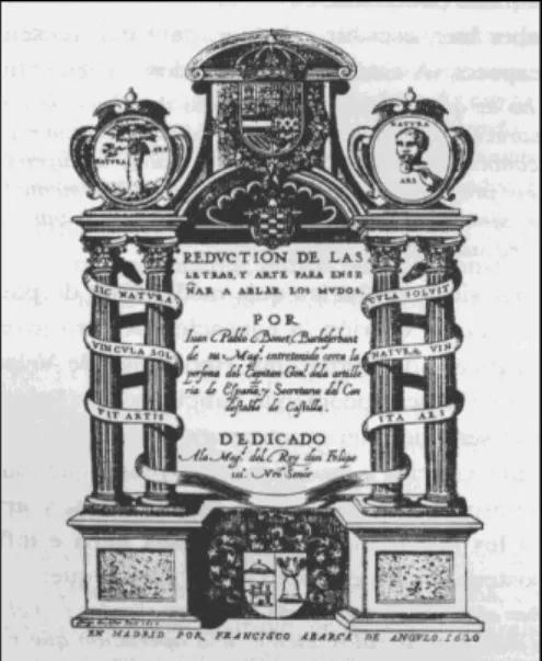 Figura 5  –  Capa do livro de Juan Pablo Bonet, publicado em Madrid em 1620 