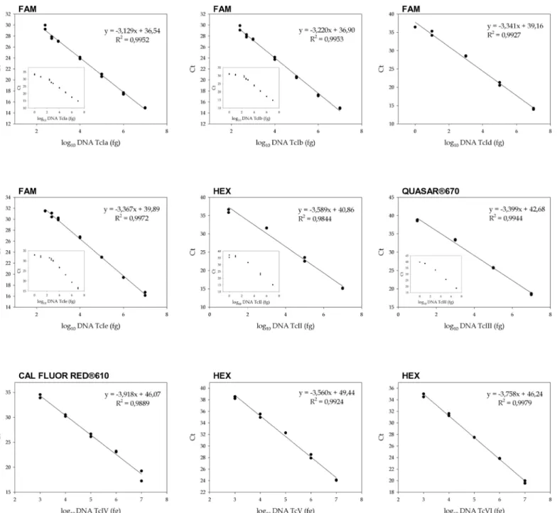 Fig 2. Linear range and analytical sensitivity of the first round SL-IR MTq PCR for T