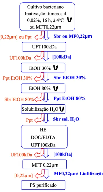 Figura  5  .  Fluxograma  do  processo  alternativo  de  purificação  de  polissacarídeo  de    tipo  b