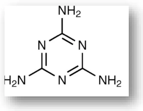 Figura 2.1: Fórmula molecular C 3 H 6 N 6  (Sharma &amp; Paradakar, 2010) 