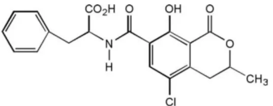 Figura 3.4 – Estrutura química da ocratoxina A  