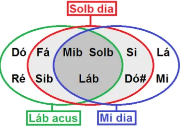 Fig. 2 - 20: intersecção entre classes de altura de Solb diatônica, Láb acústica e Mi diatônica