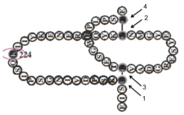 Figura	
   7	
   –	
   Esquema	
   do	
   domínio	
   “sushi”	
   do	
   SCR4.	
   As	
   setas	
   indicam	
   as	
   cisteínas	
   do	
   domínio.	
   A	
   estrutura	
   de	
   cada	
   domínio	
   é	
   composta	
   por	
   4	
   cisteínas	
   formando