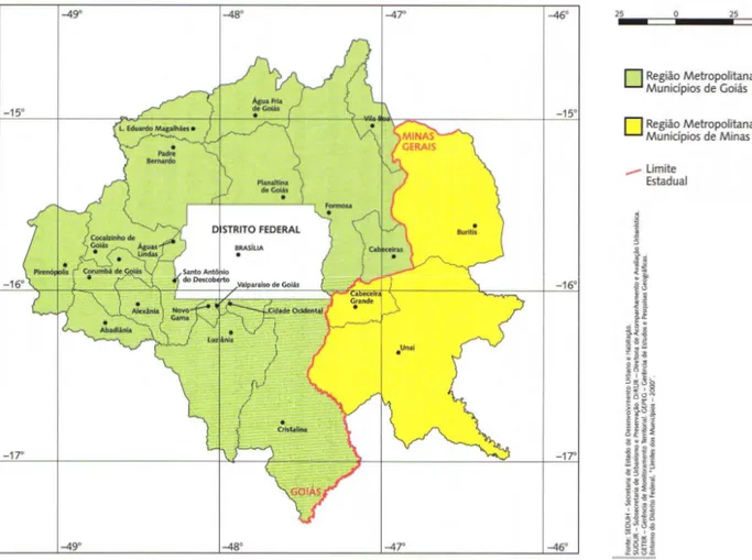 Figura 4: Mapa da Região Integrada de Desenvolvimento do Distrito Federal e  Entorno  