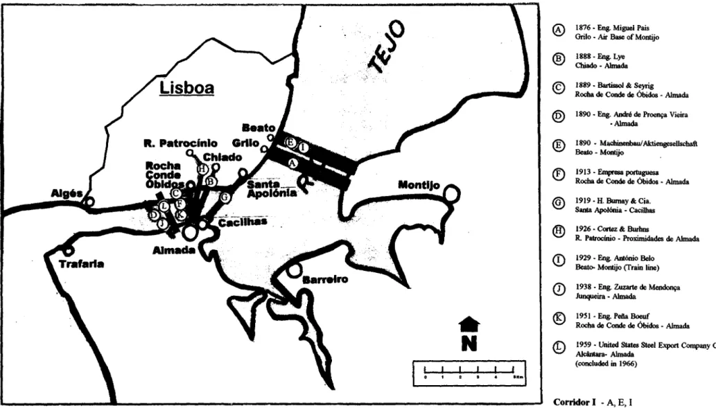 Figure IV.7-  Two  corridors  for crossing the river in Lisbon: 