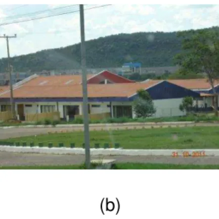 Figura 4.7 - Exemplo da classe Edificações na imagem (a) e em campo (b), consistindo basicamente  em casas não situadas em aglomerados urbanos