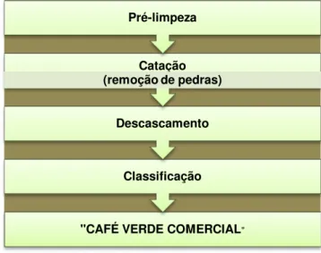 Figura 2.5 - Fluxograma geral do benefício do café para obtenção do café comercial. 