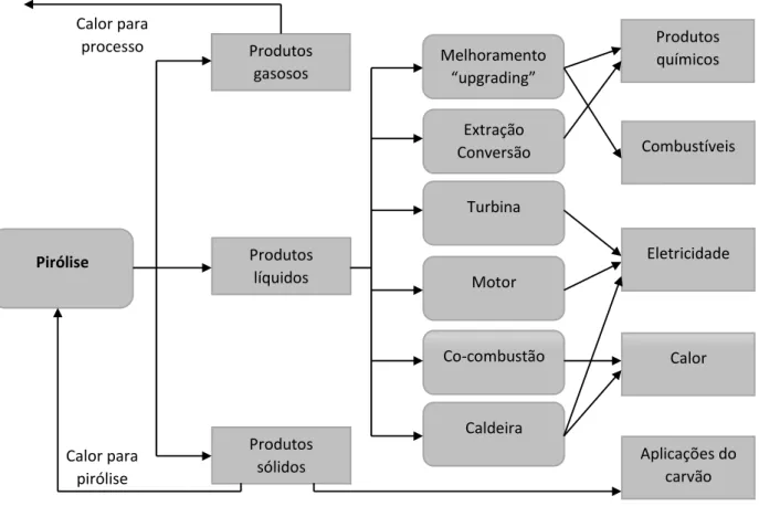 Figura 1.4 - Aplicações do bio-óleo .Adaptado: (J.G. Brammer, 2006). 