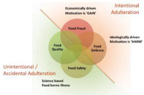 Figura 2.1: Os vários conceitos que constituem o esquema geral de riscos alimentares  e sua interação (GFSI, 2014)