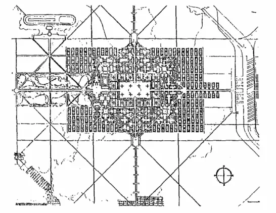 Figura 1.10: Cidade para três milhões de habitantes  (Ville Contemporaine)  Fonte: Le Corbusier, 1976 