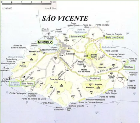 Figura 3.2 Ilha de São Vicente   (Adaptado de Silva, 2005) 
