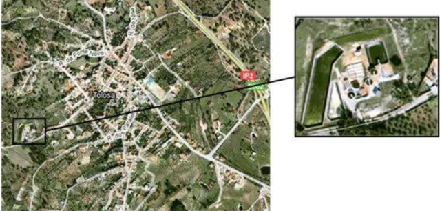 Figura 1.3. Localização da ETAR de Tolosa (adaptado de Google Earth, 2009) 