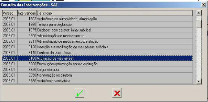 Figura 7- Tela de consulta de Intervenções. 