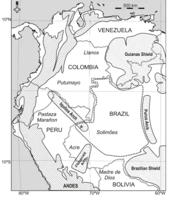 Figura 1: Mapa de localização da bacia do Solimões.  