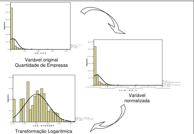 Figura 14: Representação do processo de normalização e transformação das variáveis. 