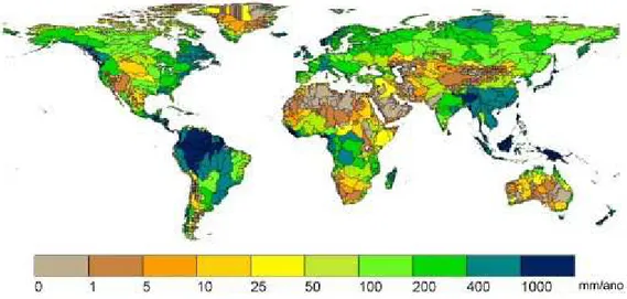 Figura 2.3.1. Disponibilidade de água doce mundial em 1995.