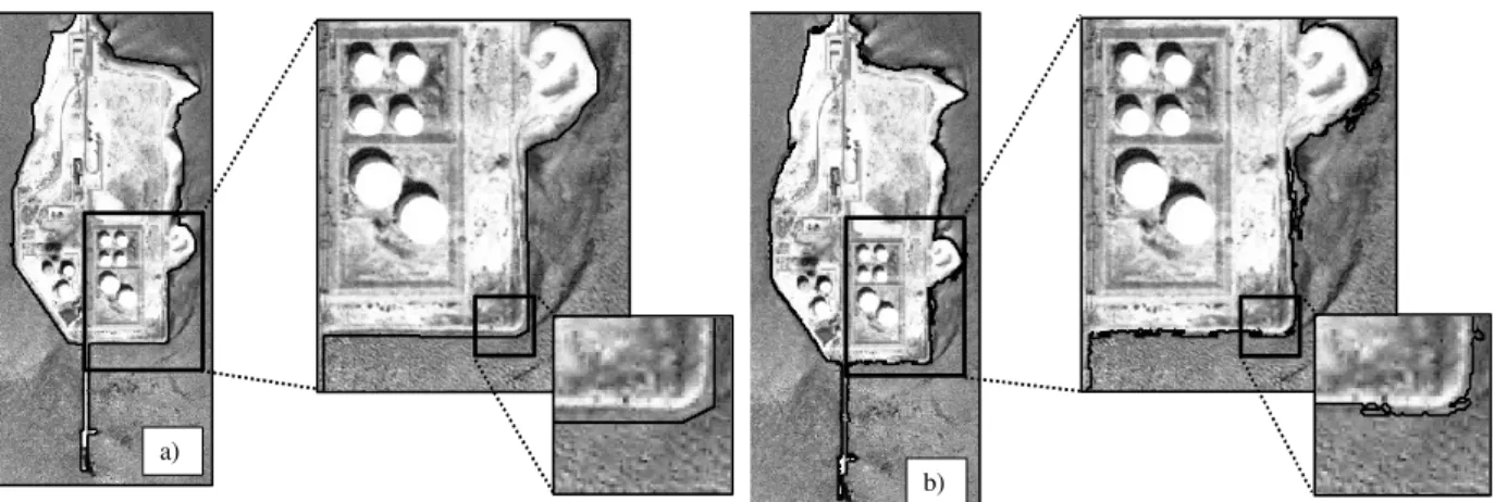 Figure 3.2 – Comparison between a) manual image classification and b) digital image classification