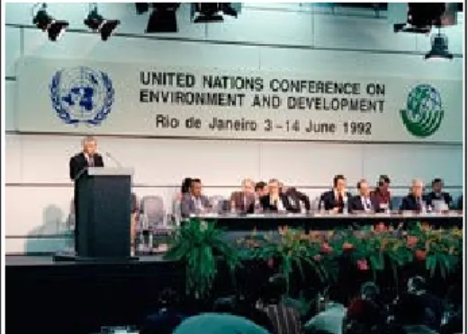 Fig.  3  –  UNCED  (ou  Cimeira  da  Terra),  Rio de Janeiro, Brasil, 1992.  (Retirado das  Nações Unidas) 