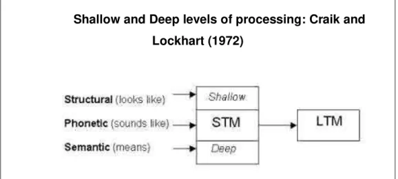 Figure 3: Shallow and Deep levels of processing. 