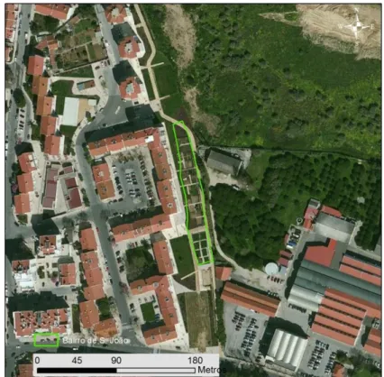 Figura 5.6 Localização da Horta Comunitária Cascais  –  Bairro São João da Rebelva (BingMaps, 2012)